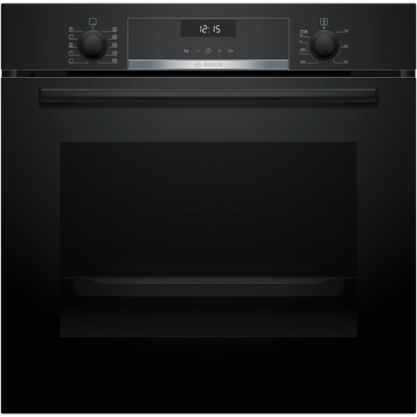 Cuptor incorporabil BOSCH HBG537FB3, Electric, 71 l, Clasa A+, 3400 W, Grill, Ventilator, EcoClean, Curatare Hidrolitica, Afișaj LCD, Termometru de carne, 10 programe, Functie Pizza, Negru