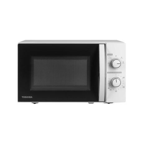 Cuptor cu microunde Toshiba MW-MM20PWH, volum 20L, control mecanic, 800W, 4 nivele putere, iluminare LED, alb