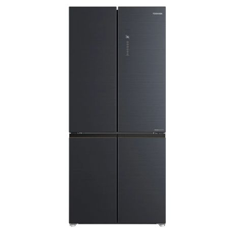 Frigider side by side Toshiba GR-RF677WI-PMJ(06), 4 usi, 515L, clasa E, NoFrost, System PureAir, Moisture Zone, Flexible Zone, Origin Inverter, Wi-fi Control, Display Exterior, design Morandi Grey