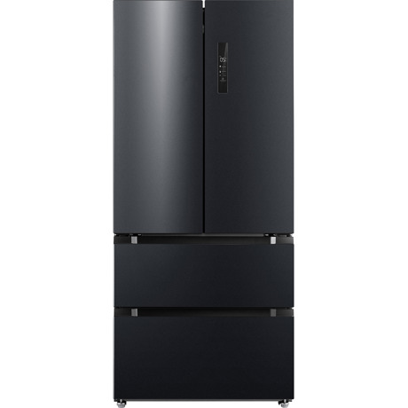 Frigider side by side Tesla RF5200FMAE, Total No Frost, Capacitate: 512 L, Motor Inverter, Clasa E, Display LED, H 190 cm, Inox/Negru