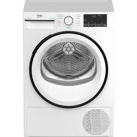 Uscator de rufe Beko B3T43230, Pompa de caldura, 9 kg, 15 programe, Clasa E, RecycledDry, Motor ProSmart Inverter, OptiSense, Aquawave, Hygienic Refresh, Alb