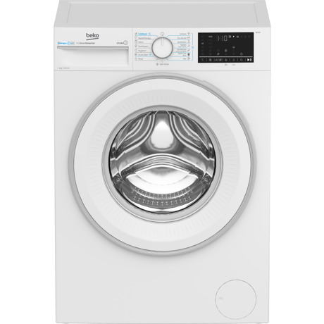 Masina de spalat Beko B3WFU48215WWES, 8 kg, 1200 RPM, Clasa A, SteamCure, AddXtra, Motor ProSmart Inverter, AutoClean Detergent Drawer, Silent Tech, Alb