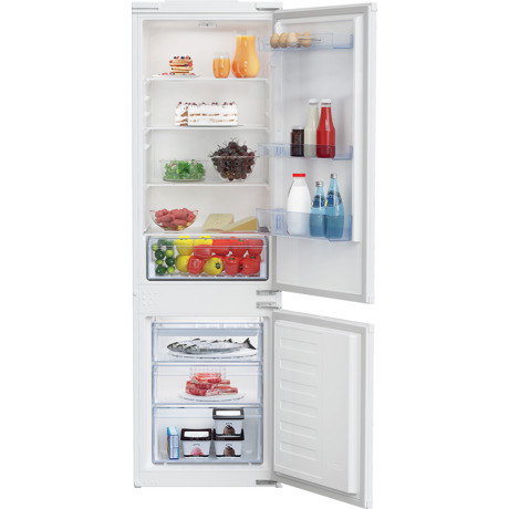 Combina frigorifica incorporabila Beko BCSA285K4SN, 271 l, Clasa E, Compresor ProSmart Inverter, Iluminare LED, XXL Bottle holder, H 177.5 cm, Alb