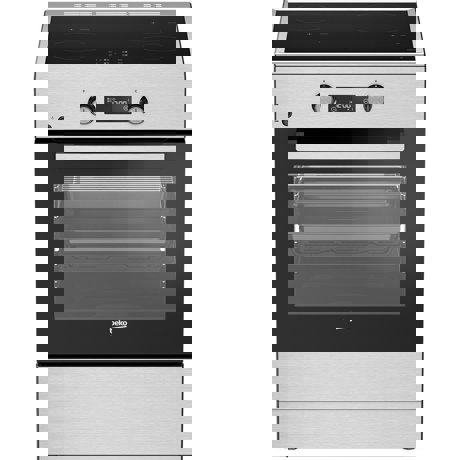 Aragaz multifunctional Beko FSM69301SXT, Cuptor electric, Inductie 4 zone de gatit, Booster, SteamShine Cleaning, Gatire asistata de abur, Raft telescopic, Timer, Clasa A, 60 cm, Inox