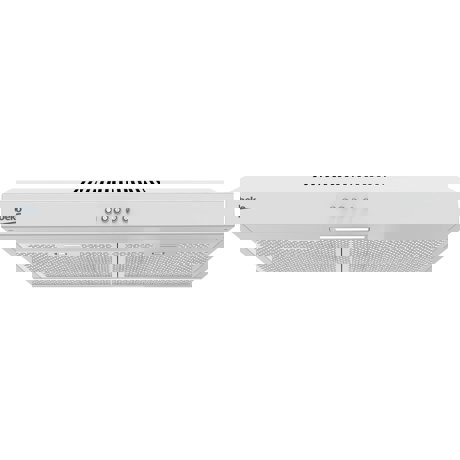 Hota slim Beko HNS61222NAW, Traditionala, Putere de absorbtie 201 mc/h, 1 motor, 3 trepte de viteza, 59.5 cm, Alb