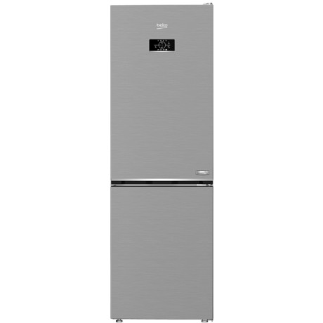 Combina frigorifica Beko B5RCNA366HXB1, Beyond, tehnologie AeroFlow, HarvestFresh, control electronic-tact display, vol. brut 367 l (util 210 + 106), clasa energetica C, MaxStore, fast freeze, usi reversibile,  186,5 x 59.5 x 66,3 (lxLxA, cm), culoare Metal Look, maner integrat