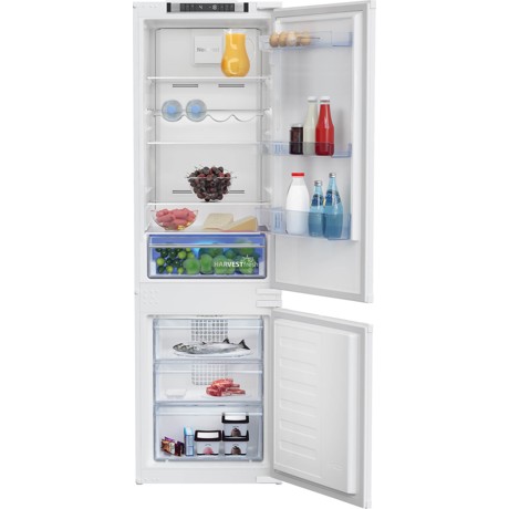 Combina de frigorifica incorporabila Beko BCNA275E41SN, 254l, NoFrost, Clasa E, Compresor ProSmart Inverter, HarvestFresh, display