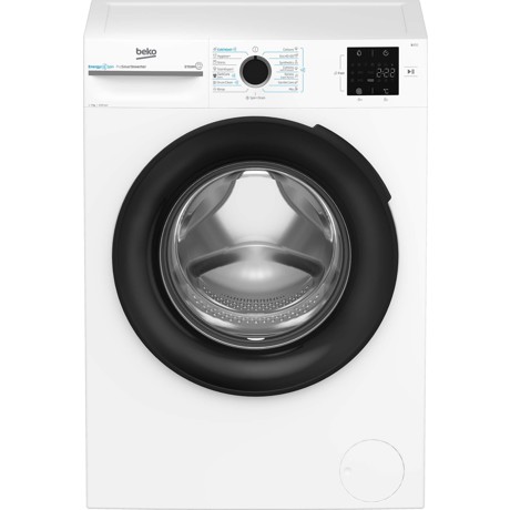 Masina de spalat rufe Beko BM3WFSU39413W, 9kg, Clasa A, 1400 rpm, Motor ProSmartInverter, Energy Spin, Recycled Tub, Steam Cure, Display, Alb