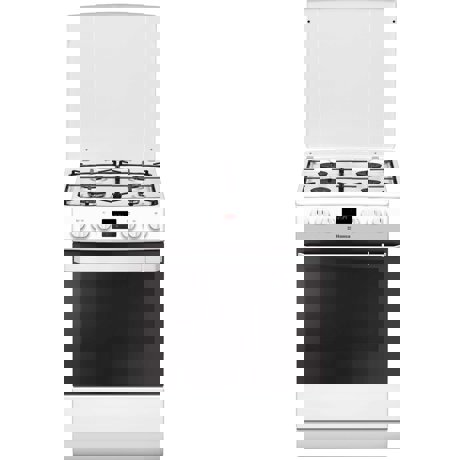 Aragaz Hansa FCMW68299, 4 arzatoare, Mixt, Grill, Clasa A, 60 cm, Alb