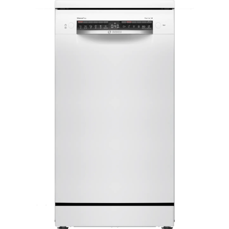 Masina de spalat vase Bosch SPS4HMW49E, 10 seturi, 6 programe, Home Connect, EcoSilence Drive, ExtraDry, Tab-count, Silence Plus,Sistem Rackmatic, Clasa E, 45 cm, Alb
