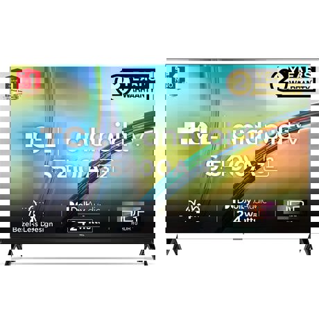 Smart TV TCL  32S5400A (Model 2023) 32" (80CM), LED HD, Brushed dark metal front, Flat, Android TV, Mirroring iOS/Android, IPQ 2.0 Engine, HDR10/Dolby Digital Plus/Dolby Audio, Refresh rate: 50/60Hz+FRC, Tuner: DVB-T2/C/S2,  speakers 2x5W, Wi-Fi/Bluetooth SBC / 5.0, 1x Jack 3.5 mm/2x USB 3.0/1x