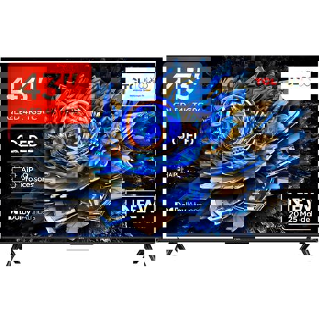 Televizor Smart TCL 43T69C, 108 cm, QLED, Ultra HD 4K, Clasa G, WiFi, CI+