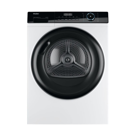 Uscator de rufe Haier HD80-A2939-S, Pompa de caldura, 8 kg, 15 programe, Clasa E, iRefresh, Program Hygienic, Alb