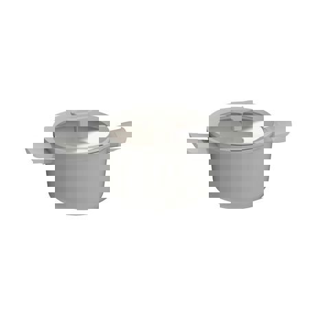 Cratita Balance Moonmist, 20cm, 3L, capac, Aluminiu reciclat, Sticla, Gri