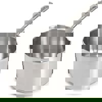 Cratita Graphite, 16cm, 1.6L, maner lung, Otel inoxidabil reciclat, Argintiu