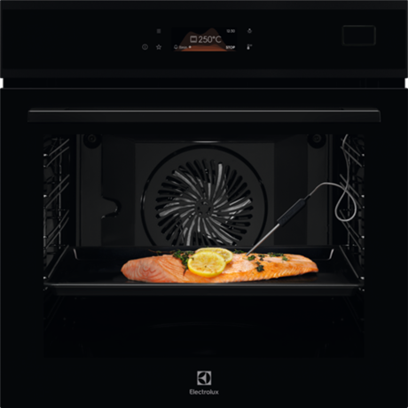 Cuptor electric incorporabil Electrolux EOB8S39H, Electric, 70 l, Autocuratare abur, SteamBoost, Control touch, Grill, Timer electronic, Clasa A++, Negru